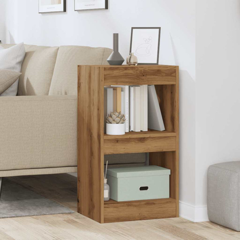 Book Cabinet/Room Divider, Artisan Oak, (2 Shelves) 72cmH x 40cmW x 30cmD