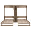 Lit simple escamotable double avec armoires et tablettes, unité de rangement compacte, gris-368547665