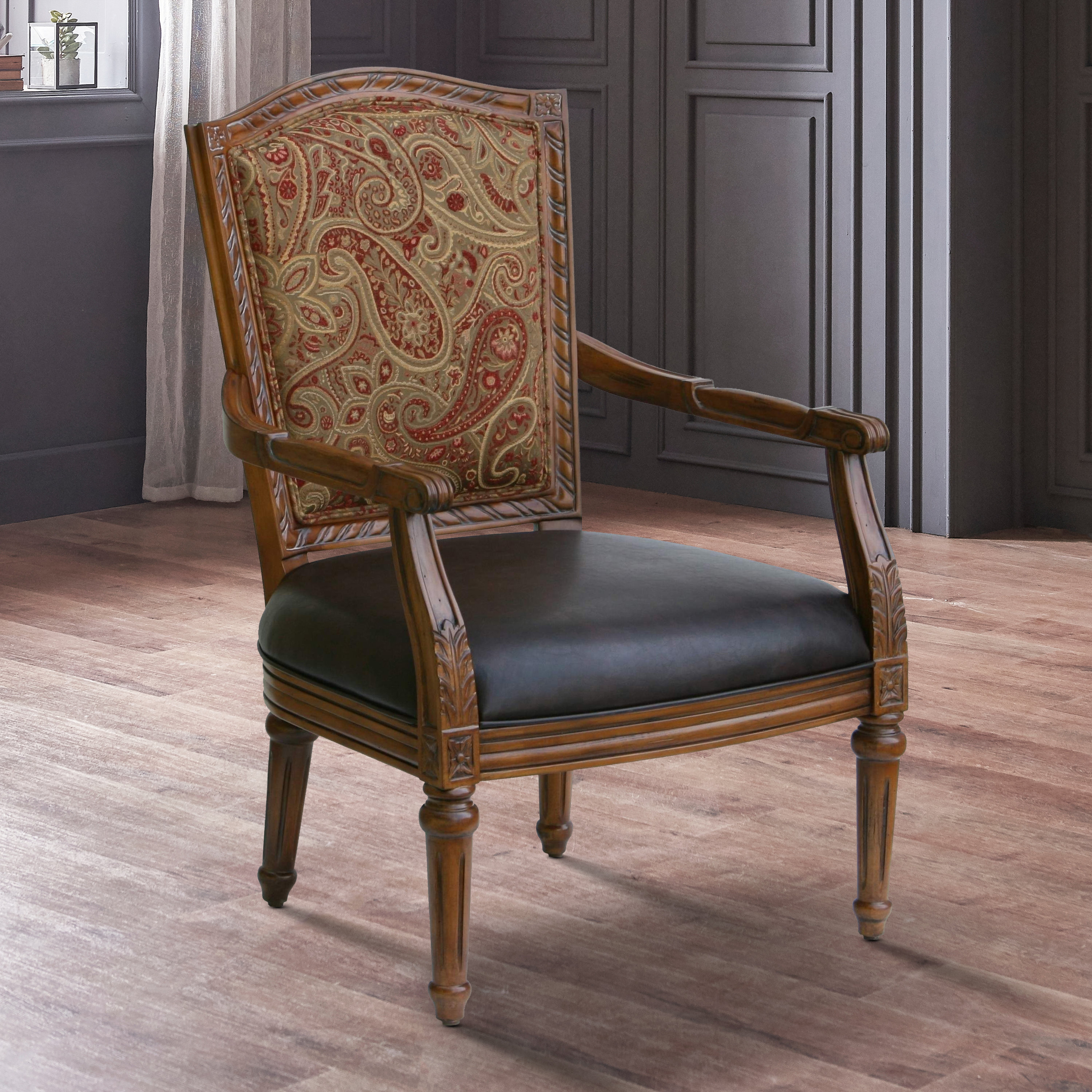 Hobson upholstered wingback arm chair hot sale