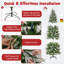 6 pi Arbre de Noël floqué avec pomme de pin chaude-1621035514