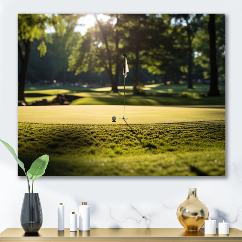 " Golf Putting Green Tranquillity VI ", H 12 po x l 20 po, Toile tendue