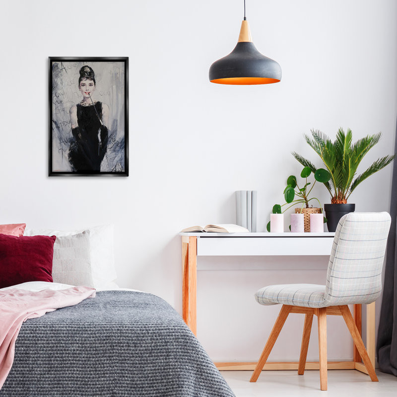 Cadre flottant classique avec détails modernes Audrey, design par Lucille Lee, H 25 po x l 17 po, Cadre flottant noir de jais