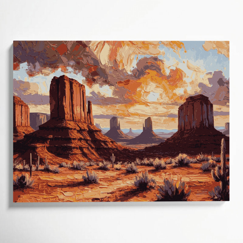 Art mural sur toile rose, "Southwestern Patterns", H 11 po x l 14 po