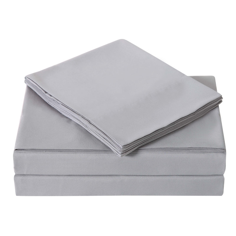 Microfiber Standard Sheet Set, Gray, Twin XL Sheet Set + Fitted Sheet + 1 Pillowcase