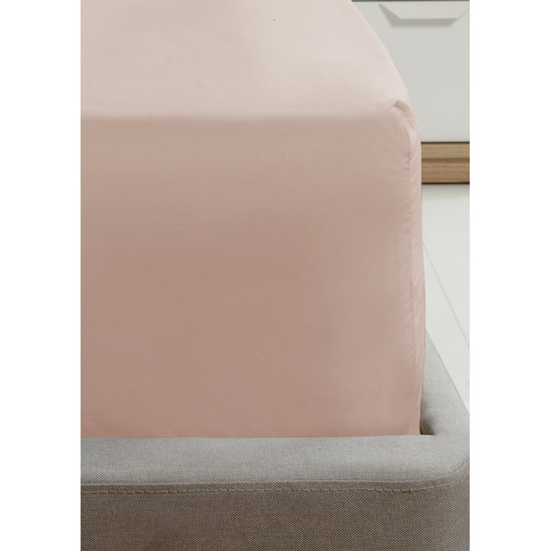 Asaru Cotton Blend Fitted Sheet, Pink, Kingsize (5')