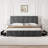 King Size Bed Frame With Adjustable Headboard And 4 Storage Drawers, Soft Upholstered Platform Bed Frames With Wooden Slats Support, No Box Spring Needed, Dark Grey