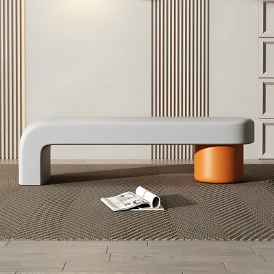 Banc rembourré en similicuir Light Luxury