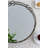 18” Round Mirrored Tray with Distressed Silver Iron Frame, Transitional Home Accent for Living Room, Bedroom, or Entryway-662153999