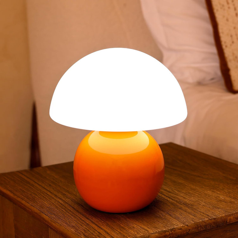 Mushroom Decor Cute Table Lamp, Orange