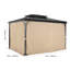 Rideau d'extérieur imperméable kiosque d'extérieur kaki 12 pi x 10 pi x 7,3 pi-1557568307-1557568310