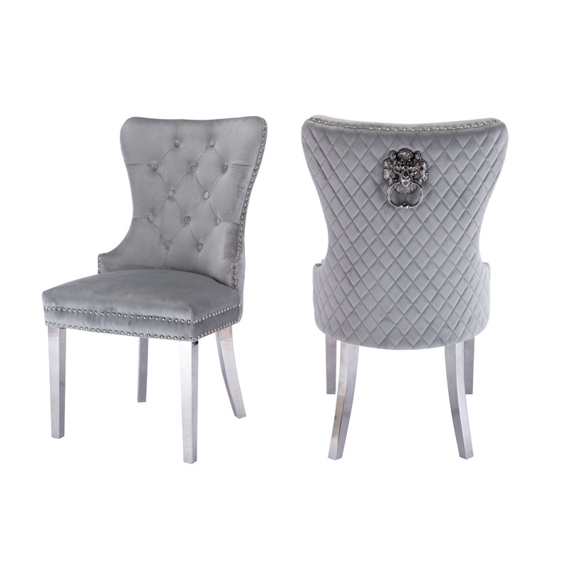 Chaise d'appoint à oreilles Berendt, Gris clair