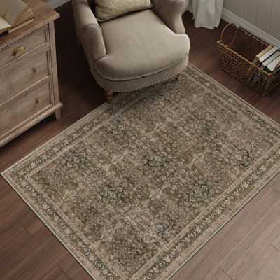 Kellems Vintage Machine Washable Area Rugs For Living Room With Non-Slip Backing