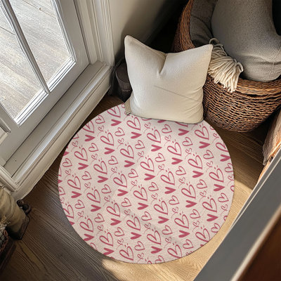 Romantic Heart Burst Braided Rug