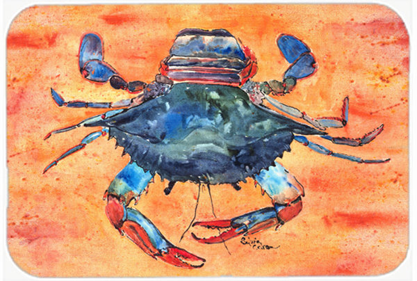 Planche à découper en verre crabe orange