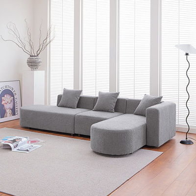 Contemporary L Shape Sofa With Curved Seat