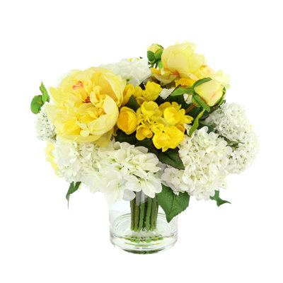 Raya Peony Faux Floral in Vase