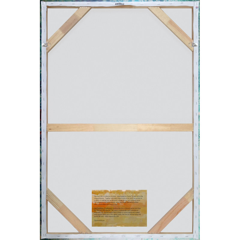 Urban Skyline Nightscape Canvas Print in Blue and Yellow