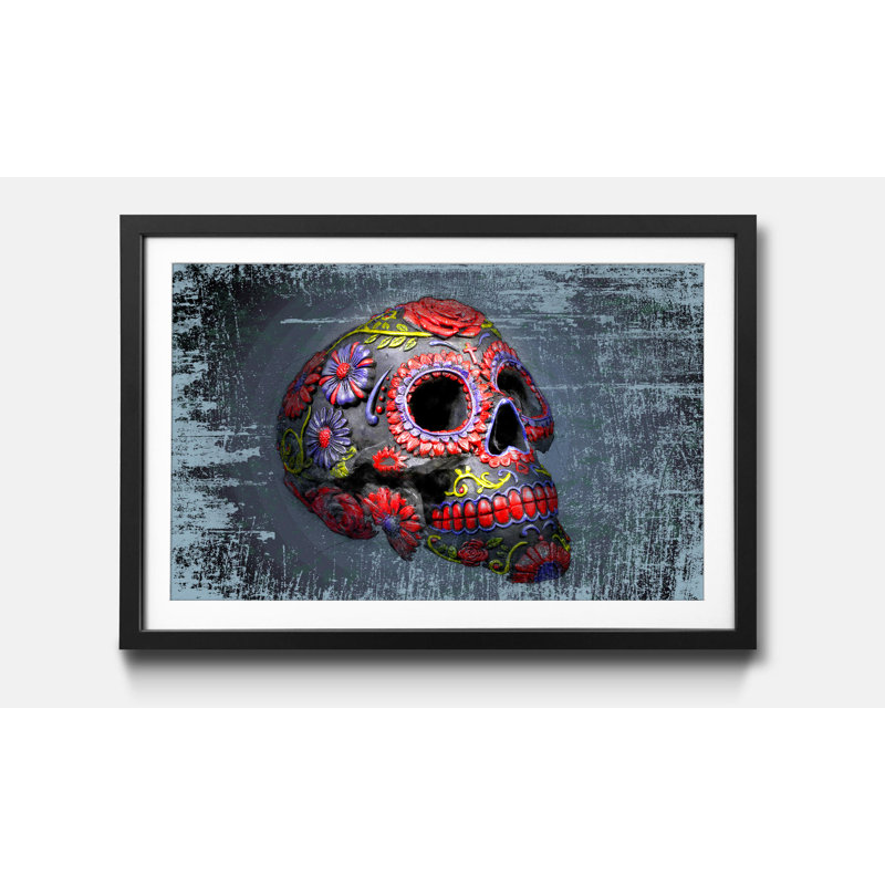 Smiling Skull - Single Picture Frame Print, 40cm H x 60cm W