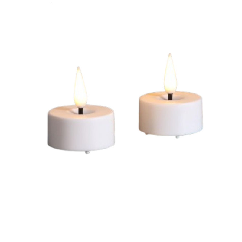 12 bougies chauffe-plat à DEL sans flamme avec télécommande - blanc