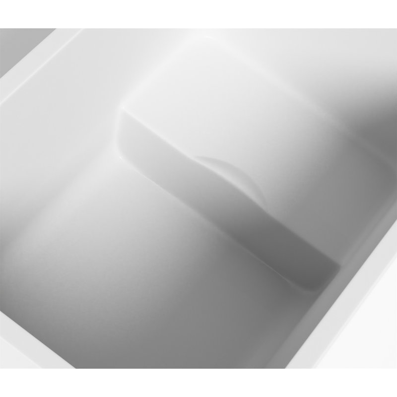 43" Acrylic Freestanding Bathtub With Seat: Spacious Rectangle Shape