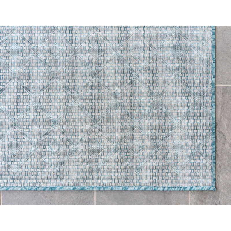 Outdoor Preen Area Rug Blue Green Color, Rectangle 8' x 11'4"