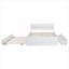 Lit plateforme double en bois massif blanc pur avec lit gigogne simple et 2 tiroirs de rangement pour les petites chambres