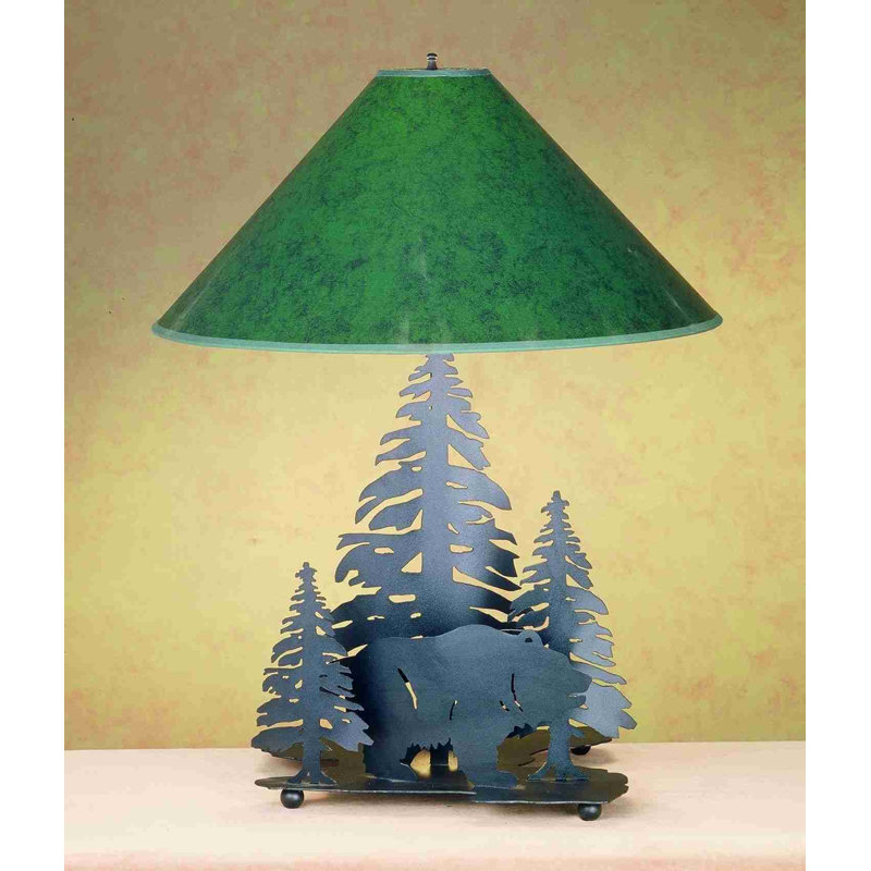 Grizzly Bear Through The Trees Table Lamp