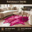 Tapis fuchsia en cuir de vache fait à la main Plainsboro-94593734