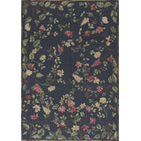 Hand-Knotted High-Quality Black, Green, and Pink Area Rug