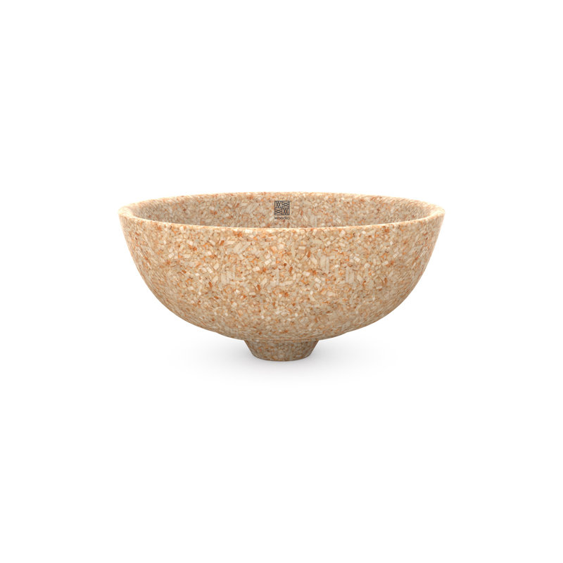 Woodio Soft40 15.75'' Wood Circular Bathroom Sink, Natural