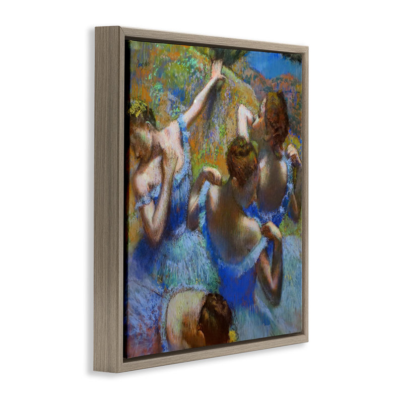 «Ballet Dancers Classic Degas», peinture au grain encadrée sur toile flottante par Edgar Degas, H 18 po x l 18 po