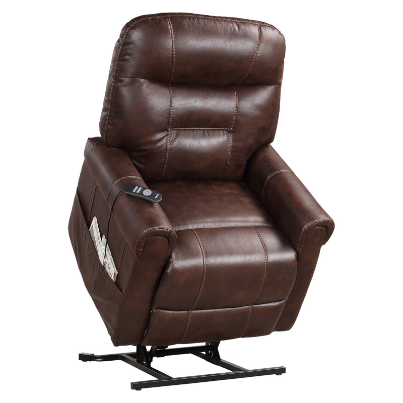 Aventura Upholstered Lift Assist Power Recliner, Walnut