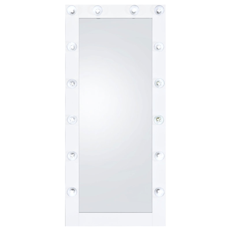 Madelline Rectangle Floor Mirror, White