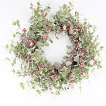 Berry Heart 8 Twig Wreath Primrue Wreath Color: Pink