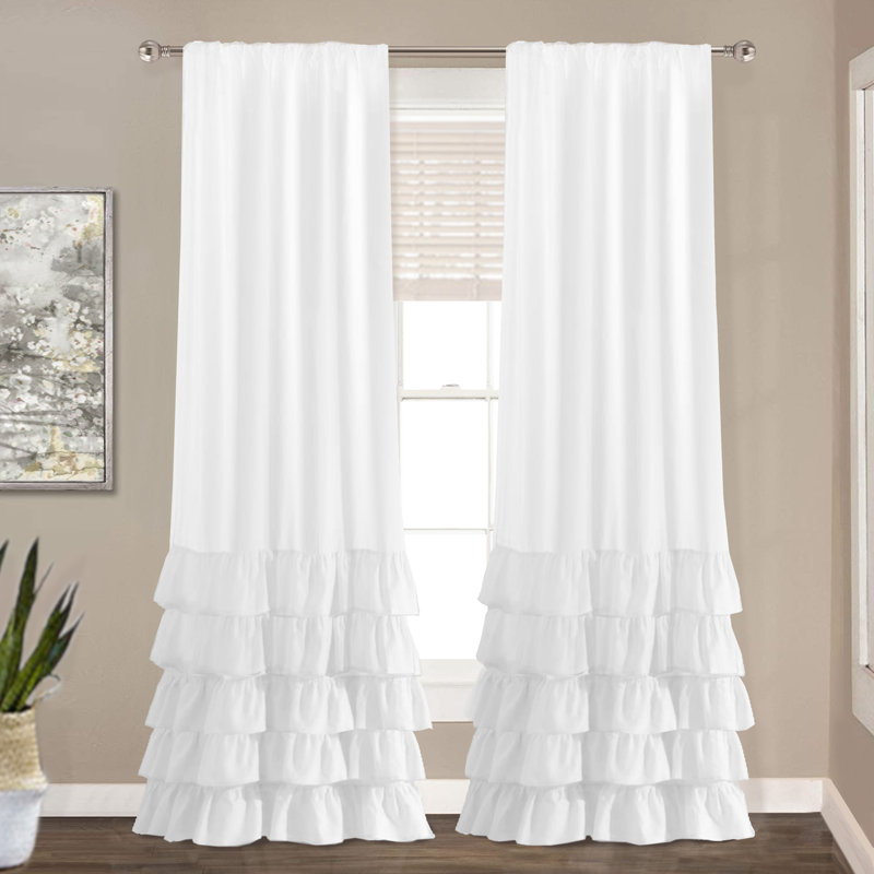 Tabiauea Semi Sheer Curtain Pair, 50" W x 84" L