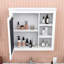 Armoire à pharmacie murale élégante avec tablettes et miroir-1276389181