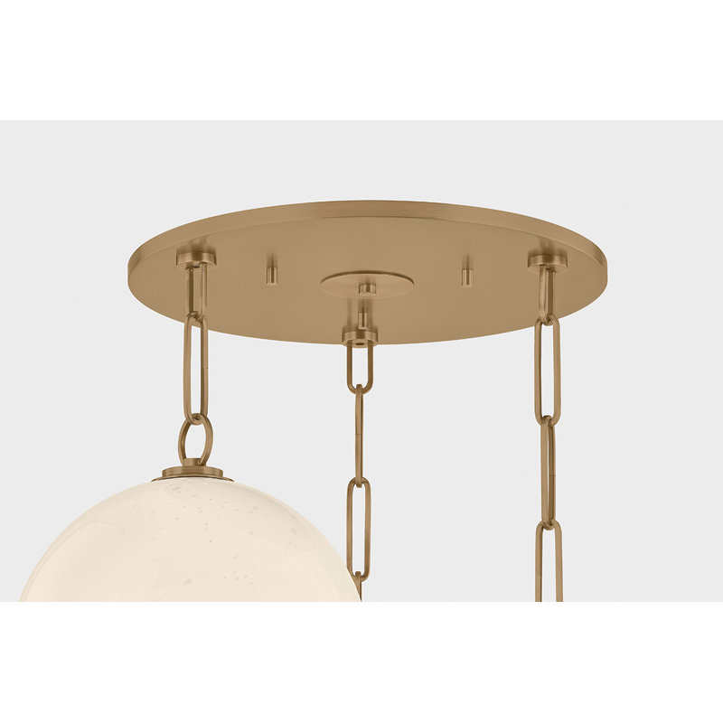 Troy Lighting Bramble Chandelier in Patina Brass, 3 Lights, 14.25" H x 26" W x 26" D