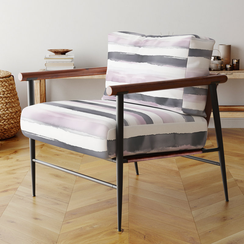 Chaise d'appoint Modern, Bras ronds bruns