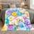 1pc Cozy Plush Throw Blanket, Adorable Cartoon Dog and Floral Print Flannel Blanket, Ultra Soft Warm Lightweight Blanket for Sofa Couch Bed Living Room Dorm Office Travel, Home Decor All-Season Gift-135864324