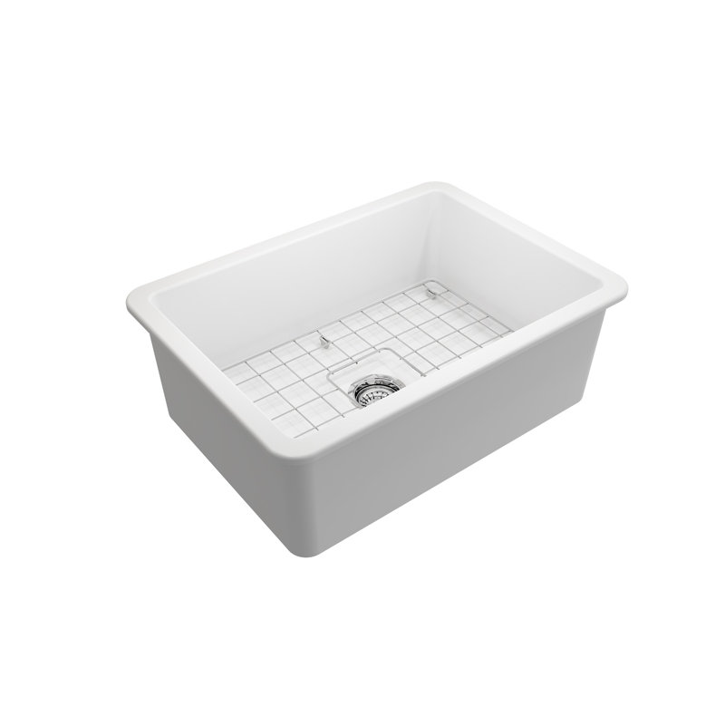 26.75'' L Kitchen Sink, Matte White
