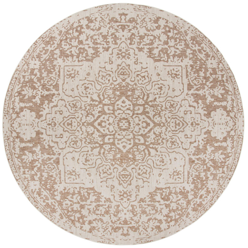 Outdoor Destiny Area Rug Brown Color, Round 13'