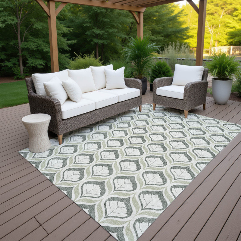 Machine Washable Indoor/Outdoor Jourdan ACN2379 Geometric Rug, Rectangle 9' x 12'