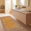 Tapis Sienna2 moderne minimaliste à bordure géométrique or, vert et gris, lavable à la machine, antidérapant, à poils courts, pour l'intérieur et l'extérieur, adapté aux animaux domestiques, idéal pour le salon, la chambre, la salle à manger, l'entrée, le corridor ou le bureau.-1135677402