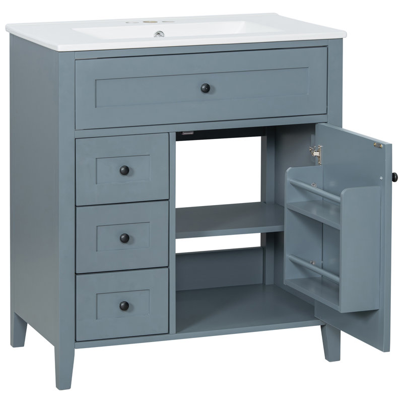 Meuble-lavabo élégant 30 "avec comptoir d'évier, Blue Grey