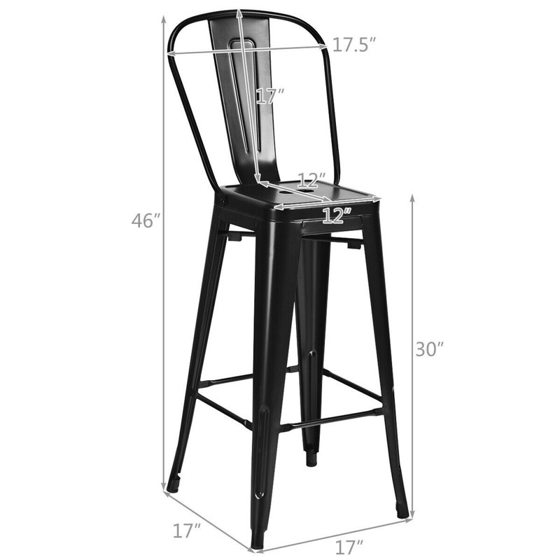 Chaise d'appoint empilable Bebingt, Noir