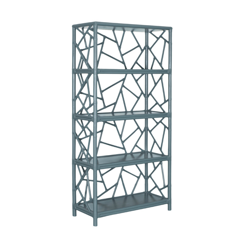 Tiffany 72"H x 36"W Etagere Bookcase, Regatta Blue
