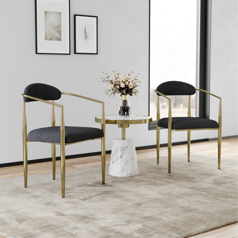 Ensemble de 2 chaises de salle à manger Woker, chaises de salle à manger de style moderne Mid-Century, chaises de salle à manger Sherpa