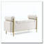 Banc de rangement en velours avec accoudoirs cylindriques et pieds en fer-1524731250