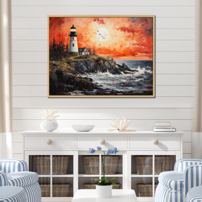 Phare guidé du pointillisme II, reproduction d'art sur toile