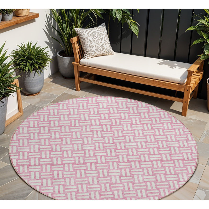 Tapis intérieur lavable rond 8 po